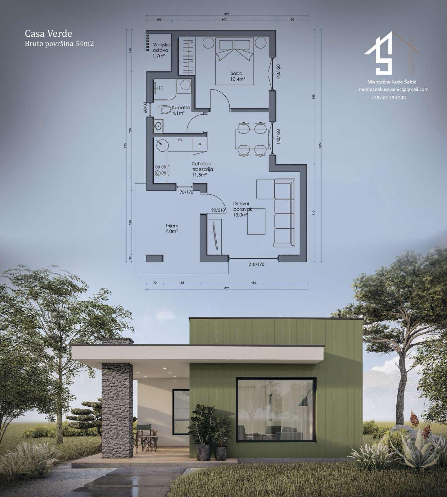 Casa Verde - montažna kuća 54m²