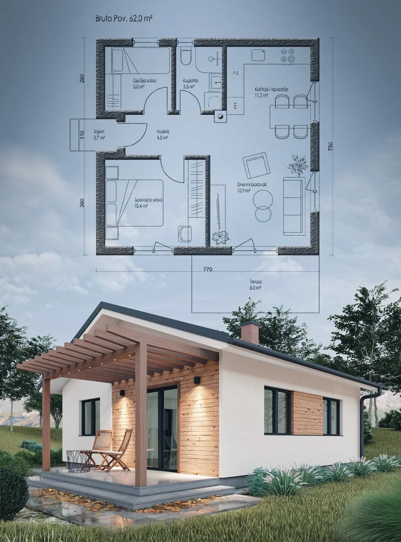 DUO 62 - montažna kuća 62m²
