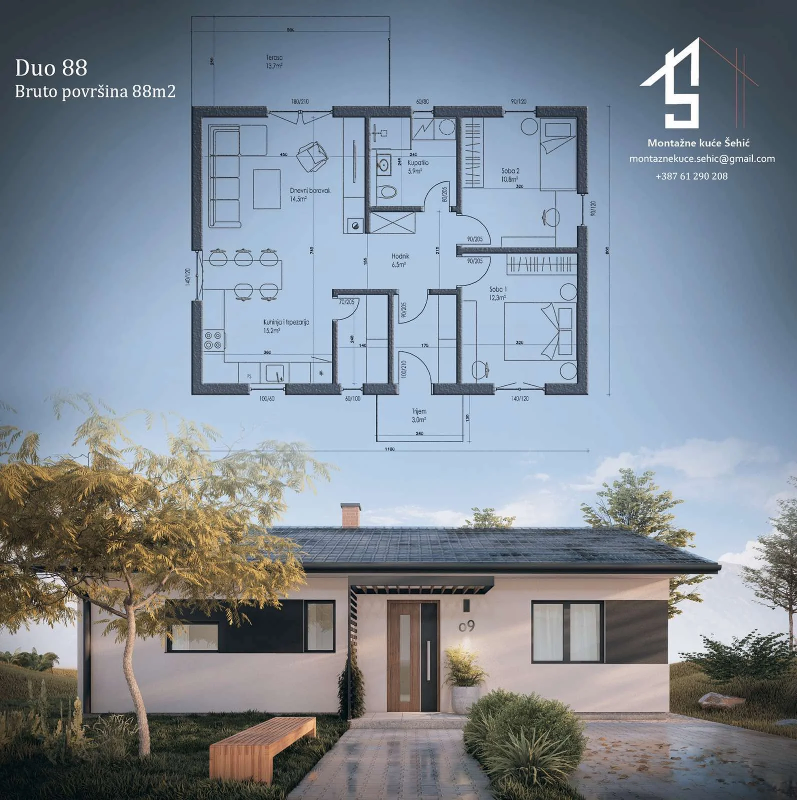 DUO 88 - montažna kuća 88m²